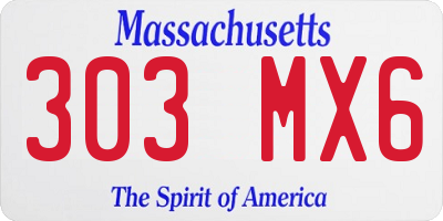 MA license plate 303MX6