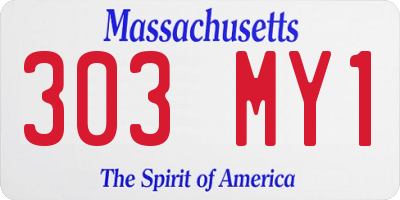 MA license plate 303MY1