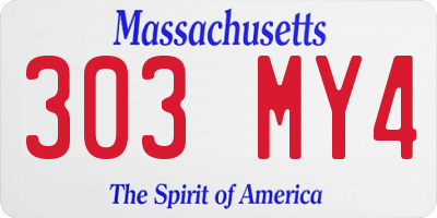 MA license plate 303MY4