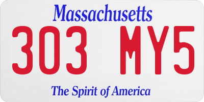 MA license plate 303MY5