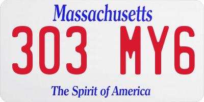 MA license plate 303MY6