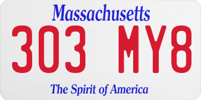MA license plate 303MY8