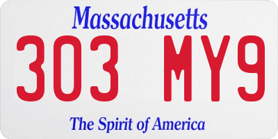 MA license plate 303MY9