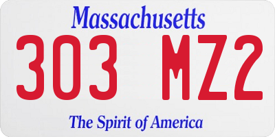 MA license plate 303MZ2