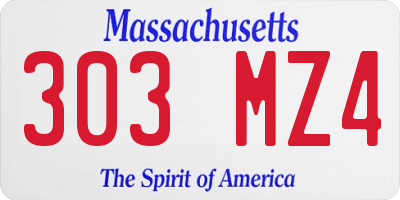 MA license plate 303MZ4