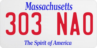 MA license plate 303NA0