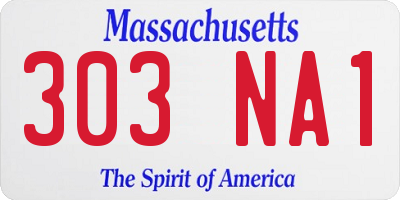 MA license plate 303NA1