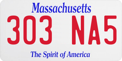MA license plate 303NA5