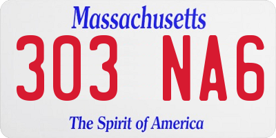 MA license plate 303NA6