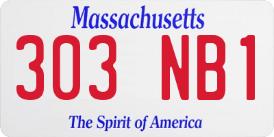 MA license plate 303NB1