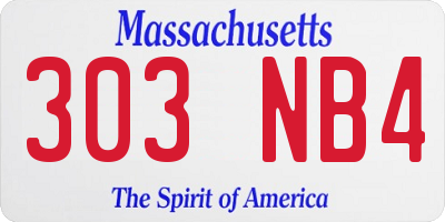 MA license plate 303NB4