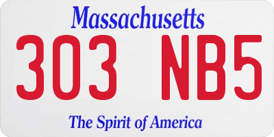 MA license plate 303NB5