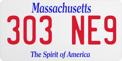 MA license plate 303NE9