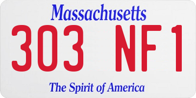 MA license plate 303NF1