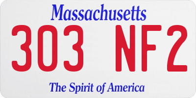 MA license plate 303NF2