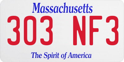 MA license plate 303NF3
