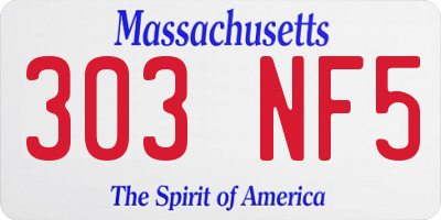 MA license plate 303NF5