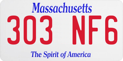 MA license plate 303NF6