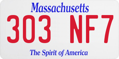 MA license plate 303NF7
