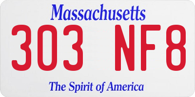 MA license plate 303NF8