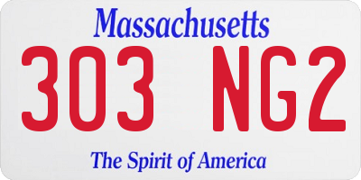 MA license plate 303NG2