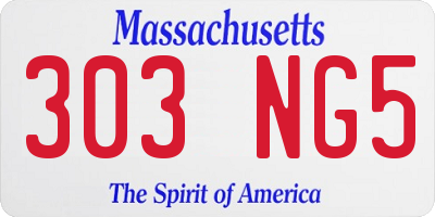 MA license plate 303NG5