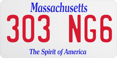 MA license plate 303NG6