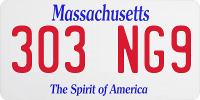 MA license plate 303NG9