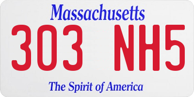 MA license plate 303NH5