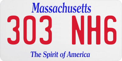 MA license plate 303NH6