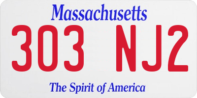 MA license plate 303NJ2