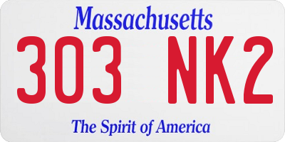MA license plate 303NK2