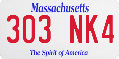 MA license plate 303NK4