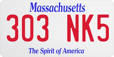 MA license plate 303NK5