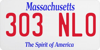 MA license plate 303NL0