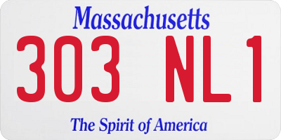 MA license plate 303NL1