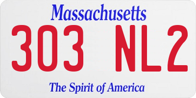 MA license plate 303NL2