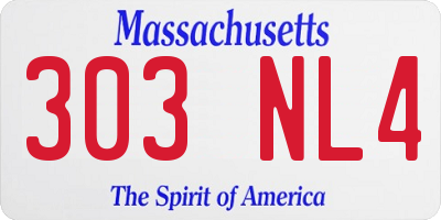 MA license plate 303NL4
