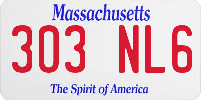 MA license plate 303NL6