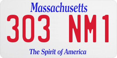 MA license plate 303NM1