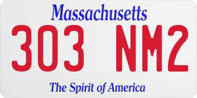 MA license plate 303NM2