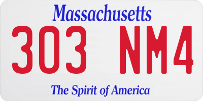 MA license plate 303NM4