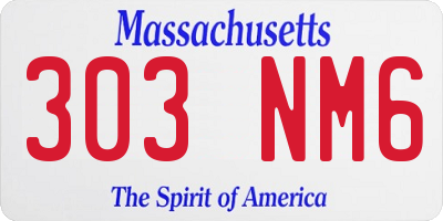 MA license plate 303NM6