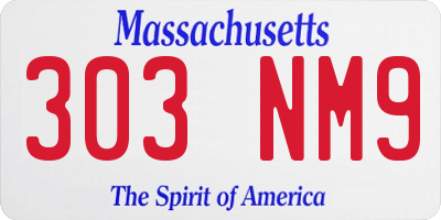 MA license plate 303NM9