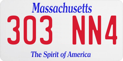 MA license plate 303NN4