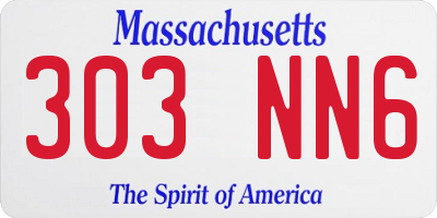MA license plate 303NN6