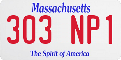 MA license plate 303NP1