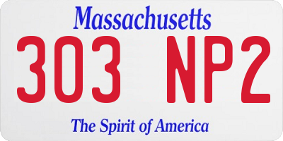 MA license plate 303NP2