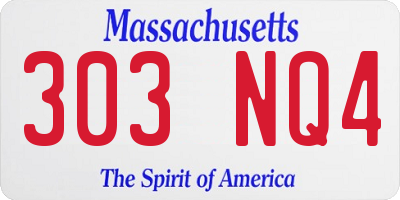MA license plate 303NQ4