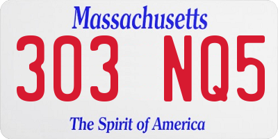 MA license plate 303NQ5
